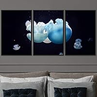 3 Piece Framed Canvas Wall Art Colorful Jellyfish Marine Life Canvas Prints Home Artwork Decoration for Living Room,Bedroom - 16