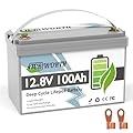 TCBWORTH 12V 100Ah LiFePO4 Battery, Rechargeabel Deep Cycle Lithium Batteries, 100A BMS with Low-Temp Protection, Perfect for RV, Solar, Boat, Marine, Trolling Motor
