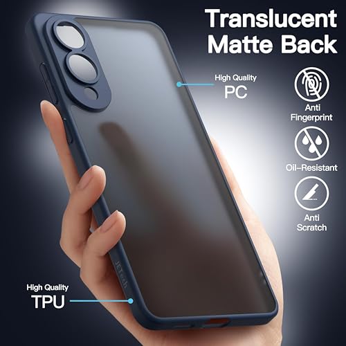 Image of Ultra-Hybrid Slim Case Cover for Samsung Galaxy S25 Edge 5G (2025), Shockproof Cover with Camera Protection (Translucent Matte Blue)