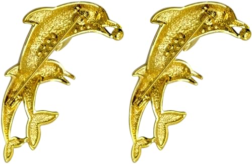 Image of Set of 2 Brooch Lapel Pins With Rhinestones