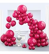 Zingnify Hot Pink Balloons, 150 pcs Different Sizes Pack of 18 Inch 12 Inch 10 Inch 5 Inch Peach ...