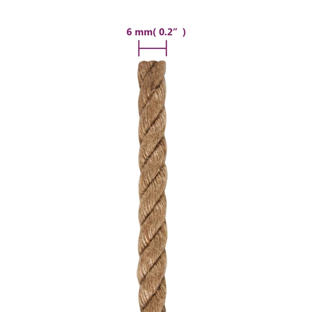 Cuerda de yute de 250 m de longitud, 6 mm de diámetro, 100% natural de yute trenzado, para manualidades, decoración, embalaje, jardinería, atar y trenzar