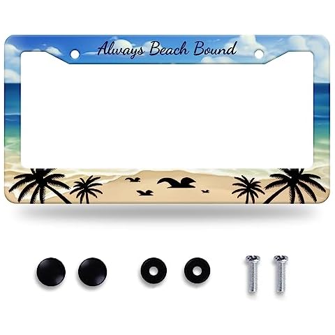 Tropical Beach License Plate Frame by GORSNKYE Cover