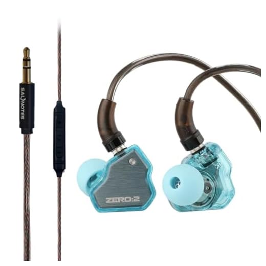 Concept Kart 7Hz x Crinacle Zero 2 in Ear Monitor Earphone, Updated 10mm Dynamic Driver IEM, Wired Earbuds, Gaming Earbuds, with OFC IEM Cable for Musician (Blue, Mic)