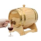 DAHAD Tonneau - Botte di vino da 5 l, con supporto e rubinetto, piccola botte di rovere per rum, whisky o vino