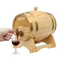 DAHAD Tonneau - Botte di vino da 5 l, con supporto e rubinetto, piccola botte di rovere per rum, whisky o vino