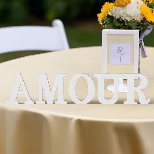 MeteoraPrime Holzbuchstaben, weiß, 15,2 cm, Holzbuchstaben, unlackiert, für Wanddekoration, stehende Buchstaben, dekorativ, große Buchstaben für Wanddekoration für Partyprojekte zu Hause (A)