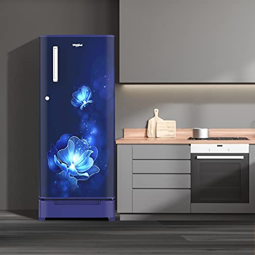 Image of Whirlpool 184 L 4 Star Inverter Direct-Cool Single Door Refrigerator (205 WDE ROY 4S Inv SAPPHIRE RADIANCE-Z, Blue, Base Stand with Drawer, 2023 Model)