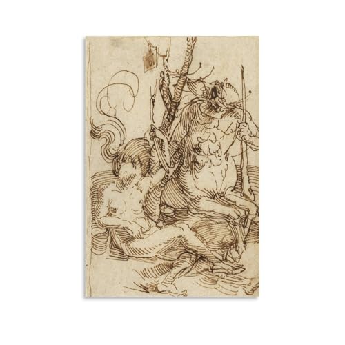 Poster Albrecht Dürer La Famille des Centaures toile vintage 20x30inch sans cadre pour salon