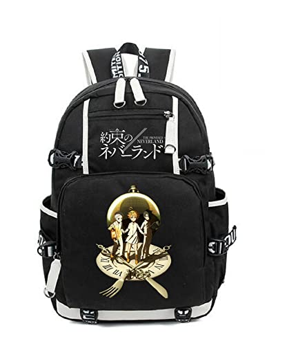 ISaikoy Anime The Promised Neverland Backpack Bookbag Laptop Bag Shoulder Bag Daypack School Bag 17