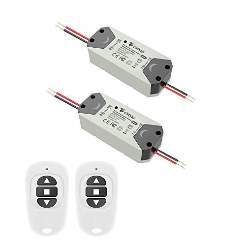 eMylo Smart Wireless RF Motor Controller Schalter RF Relaismodul DC 12V Motor Fernsteuerungsschalter 5V-24V 433Mhz für Rolltor/elektrische Vorhänge/Wasserpumpe Steuermotor vorwärts/rückwärts 2 Pack