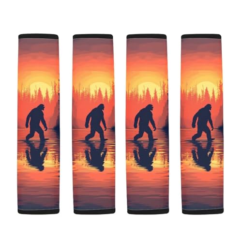 Image of AFPANQZ Bigfoot Print Car Seat Belt Pads Cover Seatbelt Shoulder Strap Cushion Harnss Pads Comfortable Driving Universal Fit Truck Vans Sedans SUVs