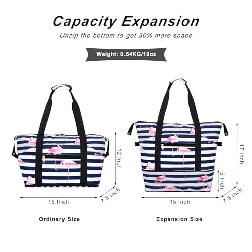 Expandable Duffel Bag for Women with Trolley Sleeve/Wet Pocket Weekender Travel Tote Large Carry On Overnight Luggage2