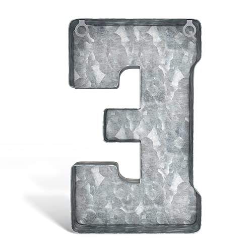 Galvanized Metal Letters For Wall Decor - 3D Letter E For Hanging Or Freestanding - Unique Blend Of Rustic, Vintage, Western, And Industrial Styles - Fits For Living Room, Lobby, Kitchen, Bedroom Decoration #TOP1