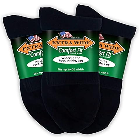 Extra Wide Athletic Quarter Socks Pack of 3 Cover