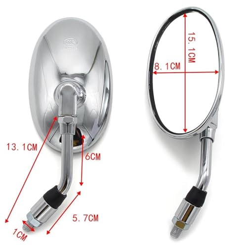 Espejos de aluminio plateados con alta resistencia para moto Shadow 3