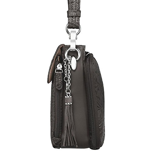 Concealed Carry Purse - Leather Tooled American Cowhide Crossbody by Gun Tote'n Mamas (Black)4