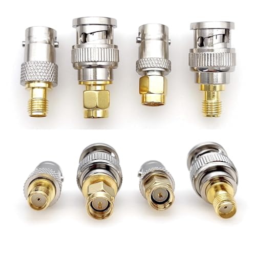 JZK Set of 4 Radio Frequency Coaxial connectors SMA Male Female to BNC adapter, BNC Plug Jack to SMA connector - Image 4
