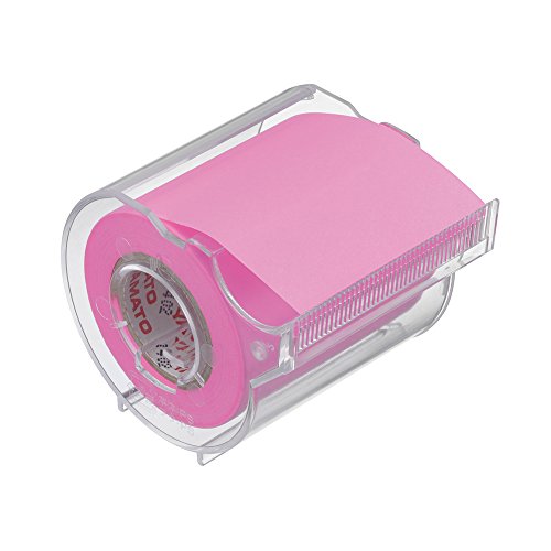 Image of Yamato Memoc Roll Tape, Self-Stick Memo Paper Tape, with Tape Dispenser, 50mm x 10m, Rose, 1 ea. (RK-50CH-RO)