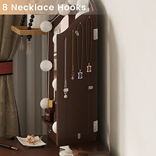 Tiptipervanitydeskmakeupvanitysetwithlightedmirrorandstooldressingtablewith5drawers3lightsettingsadjustablebrightnessespresso Urban Country Home Decor Tiptiper vanity desk makeup vanity set with lighted mirror and stool dressing table with 5 drawers 3 light settings adjustable brightness espresso urban country home decor