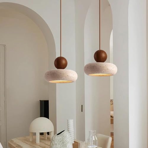 Lámpara de madera colgante pequeña para iluminar zonas oscuras de la mesa 7