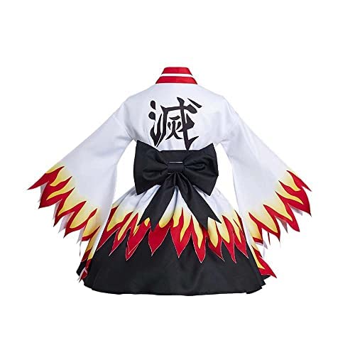 Rengoku Kyoujurou Dress Cosplay Costume Kamado Tanjirou Kimono Suit Halloween Full Set Maid Outfit #TOP4
