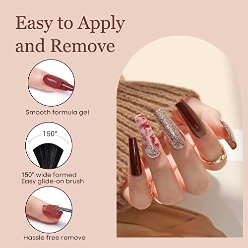 Modelones MO-DF0023 Gel Nail Polish Kit -6 Colors Fall Nude Pink Gel Polish Set Skin Tones Neutral Brown Soak Off Gel Nail Kit Manicure Diy Nail Art Salon Home Gift thumb #6