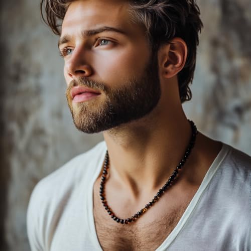 TheNaturalAmber Baltic Amber Necklace for Adults – Genuine Polished Cherry Baroque Beads, Pain & Anxiety Relief, Healing Jewelry, 55cm4