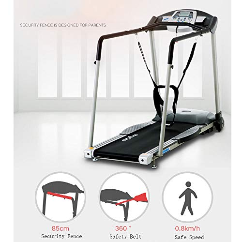 Image of Electric Motorised Folding Treadmill, Multi-Functional Silent Walker with LCD Screen and Safety Belt, Maximum Load 220 Lbs for Elderly /Men /Women