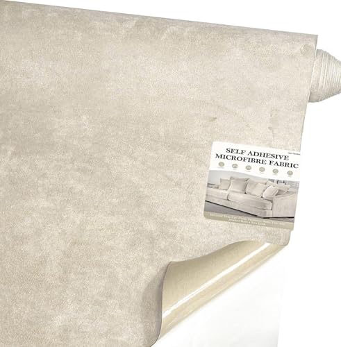 Tissu en microfibre autocollant beige aspect daim extensible 300x150cm pour cockpit