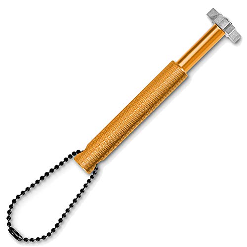 Golf Club Groove Sharpener, Golf Club Cleaner and Iron Wedge Groove Sharpener Tool with 6 Carbide Tungsten Steel Cutters, Golf Club Re-Grooving Cleaning Tool 6-Tip, Golf Accessory (Gold)
