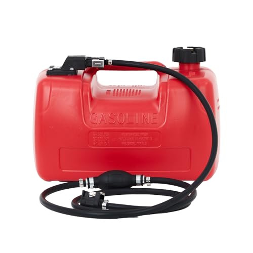 3 Gallon Marine Portable Tank Outboard Boat Transfer Tank with Line l-Shaped Handle Easy to Carry 14.1*11.2*9.8 Inch