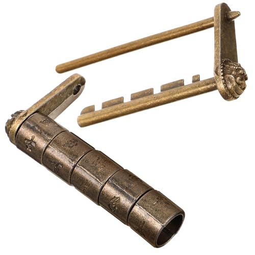 DECHOUS ヴィンテージ風パスワード南京錠 小型金属ロック 輪文字式レトロ掛け錠 引き出しや木箱用装飾的で実用的なコンパクト錠