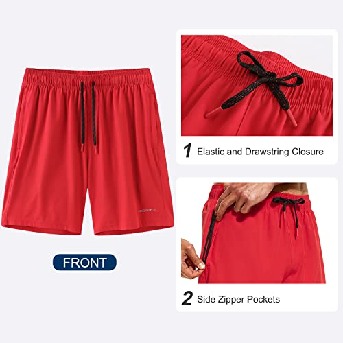 Image of HODOSPORTS Mens 7 inch Swim Trunks with Compression Liner S-6XL Quick Dry Swimming Shorts Zipper Pockets Swimsuits