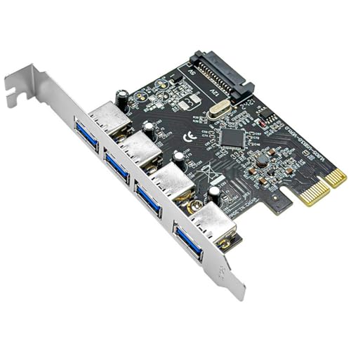 Scheda di espansione USB PCIe ad alta velocità 4Ports 5Gbps trasferimento dati compatibile per sistemi di finestre Plug and Play scheda di