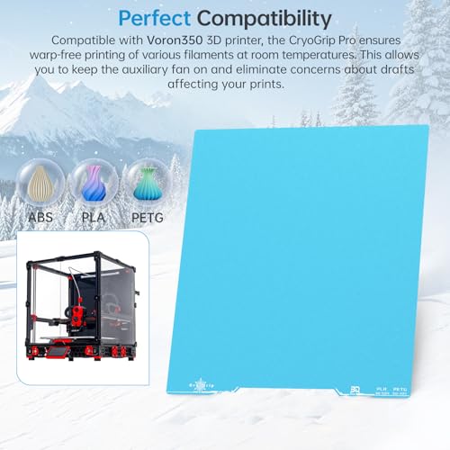 Image of BIQU CryoGrip Pro Frostbite for Voron350 3D Printer 350x350MM Upgrade Panda Build Plate, Room Temperature Print