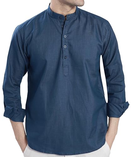 Image of DIVISIVE Men's Slim Fit Full Sleeves Cotton Short Kurta
