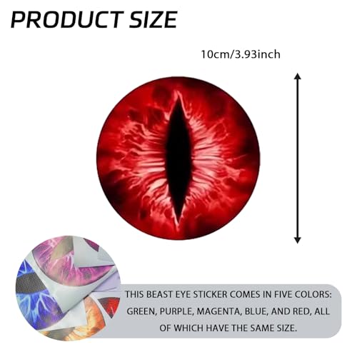 Image of 2PCS Beast Eyes Decals, 3D Stereo Eyes Headlight Stickers, Jeep Stickers Round Headlight Eye Decal,Funny Decals Body Window Bumper Decoration Compatible with Car Truck Jeep Wrangler(Red)