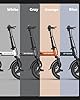 ENGWE T14 Folding Electric Bikes for Adults Teens 350W 19.2MPH 14'' Fat Tire Mini Ebike Urban City Commuter Bicycles 48V10AH 7 Shock Absorptions Comfort Riding(Grey) #2