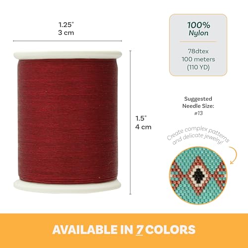 Hilo para bisutería Nozue Sonoko Nylon Rojo 100m miniatura 3