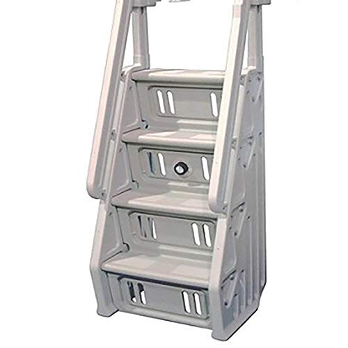 Vinyl Works In Deluxe 32" Adjustable In-Step Above Ground Pool Ladder, Taupe #TOP1