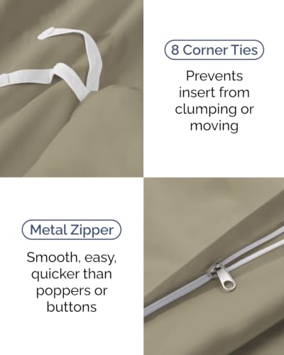 Image of Duvet Cover Twin /Twin XL - 2 Piece Set, College Dorm Room - Khaki