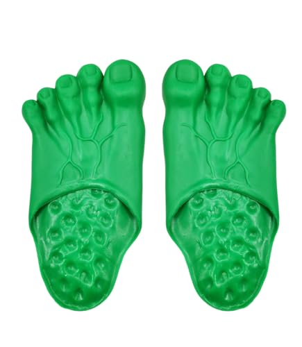 VIGUEUR Funny Feet Slippers - Big Foot Slippers for Men, Women, Green