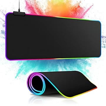 m MU Tappetino Mouse Gaming, RGB Tappetino per il Mouse Gioco XXL Tappeto Mouse per Gamers PC Extra Grande 800 * 300mm, Gaming Mousepad Antiscivolo per Computer e Laptop - 13 Modalità Luce