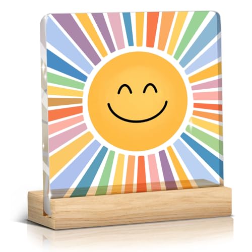 Image of Sun Decor, Sunshine Gifts, Inspirational Office Supplies Human Sunshine Gift Decor Sign Motivational Appreciation Gifts for Teacher Coworker Doctor Cubicle Accessories Home Table Decorations