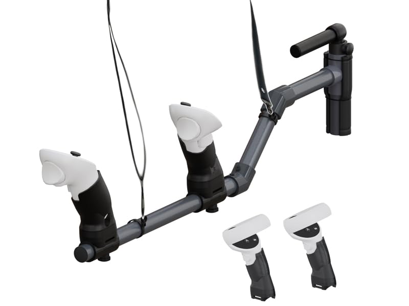 Gun Stock for Meta Quest 3s, Compatible with Quest 2 Quest 3 Controller Grips for Enhance Stability and 2 Pcs Control Magnetic Stock Rifle Adapter Set (Black for Quest3s /3/2)