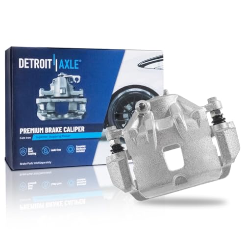 Image of Detroit Axle - Front Left Brake Caliper for 2006-2010 Kia Optima | Hyundai Sonata 2007-2010 Magentis Elantra, Driver Side Disc Brake Caliper with Bracket 2008 2009 Replacement