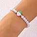 Cute 3d Strawberry Charm Bracelets For Women Kawaii Dainty Cherry Heart Pearl Statement Bracelet Adjustable Summer Fashion Fruit Jewelry (Pink style)