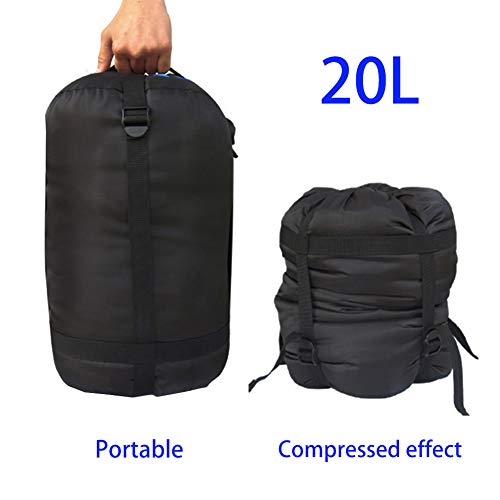 Moocy Compression Stuff Sack, 20L/45L Sleeping Bag Cover Sack Sleeping Bags Storage Stuff Sack Organizer - Great Sleeping Bags Clothes Camping Hiking Backpacking #TOP2