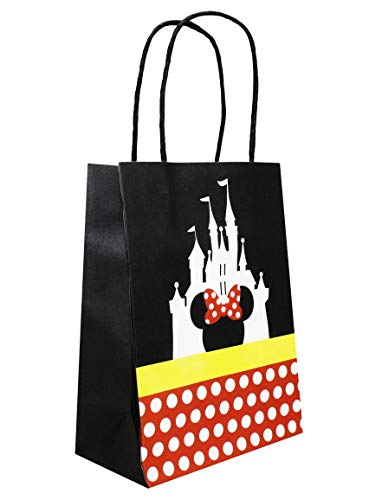 Moaxmoa Treat Bags Castle Gift Party Paper Bags With Handle For Birthday Baby Shower Mickey Minnie Theme Party Decorations Supplies- 12Pcs #TOP2